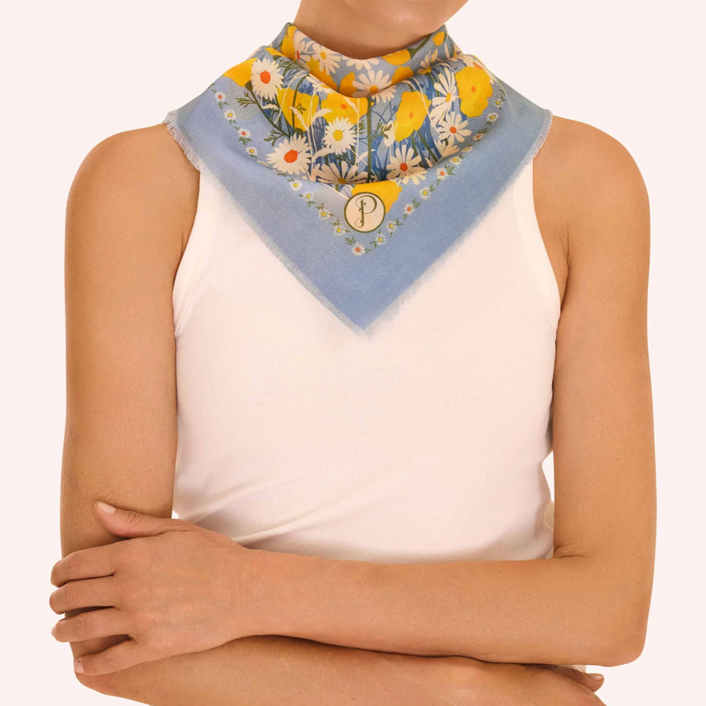 Cotton Bandana Marvelous Meadow - Powder Blue - Freshie & Zero Studio Shop