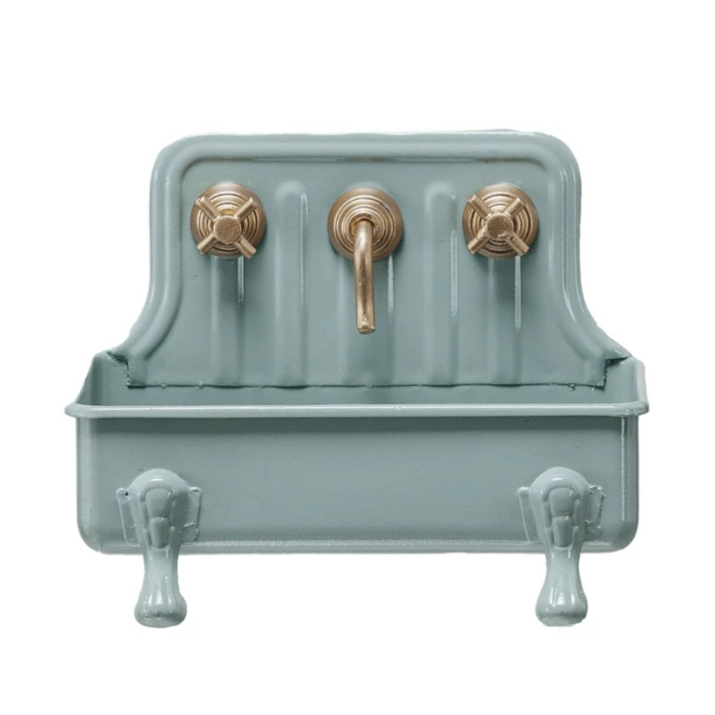 Mini Metal Sink Soap Dish - Grey/Blue - Freshie & Zero Studio Shop