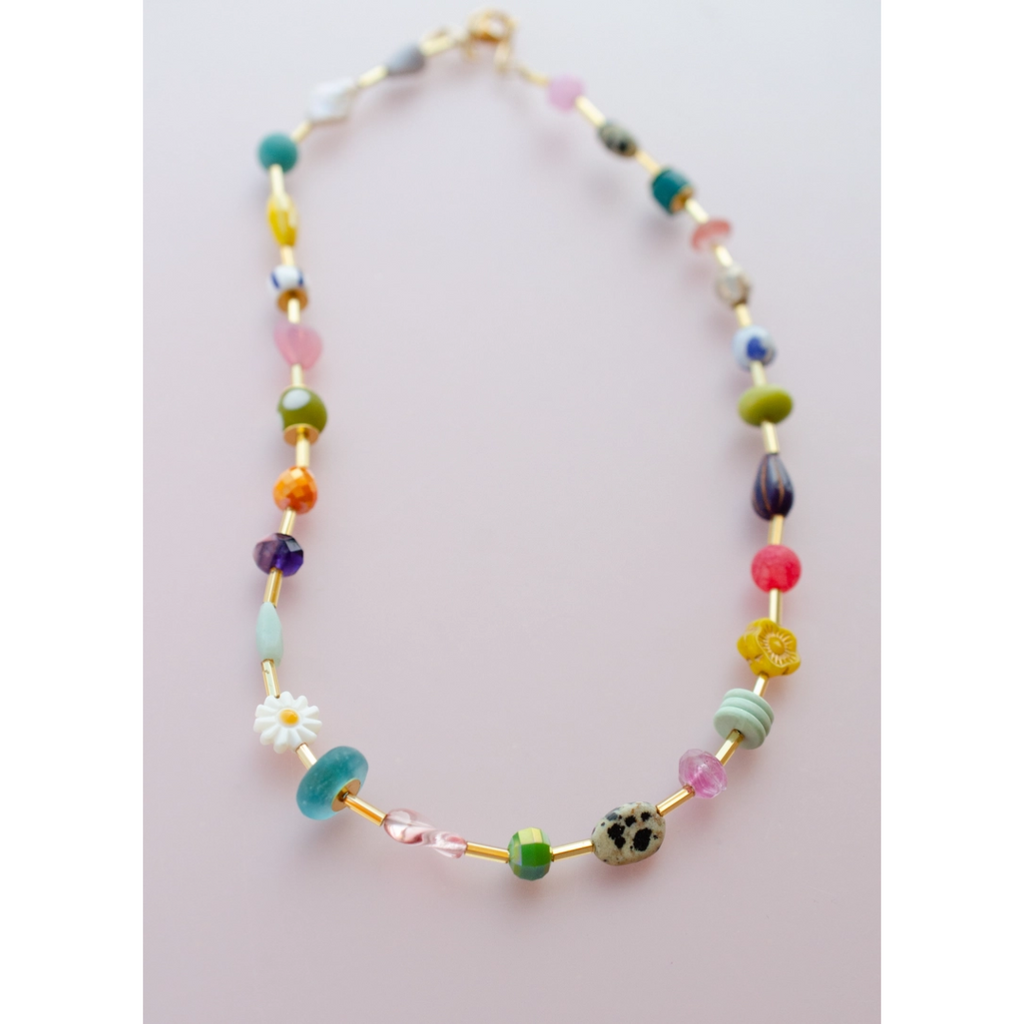 Colorful Beaded Eclectic Necklace - Freshie & Zero Studio Shop