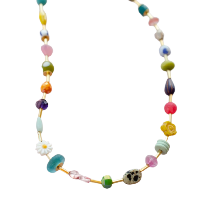 Colorful Beaded Eclectic Necklace - Freshie & Zero Studio Shop