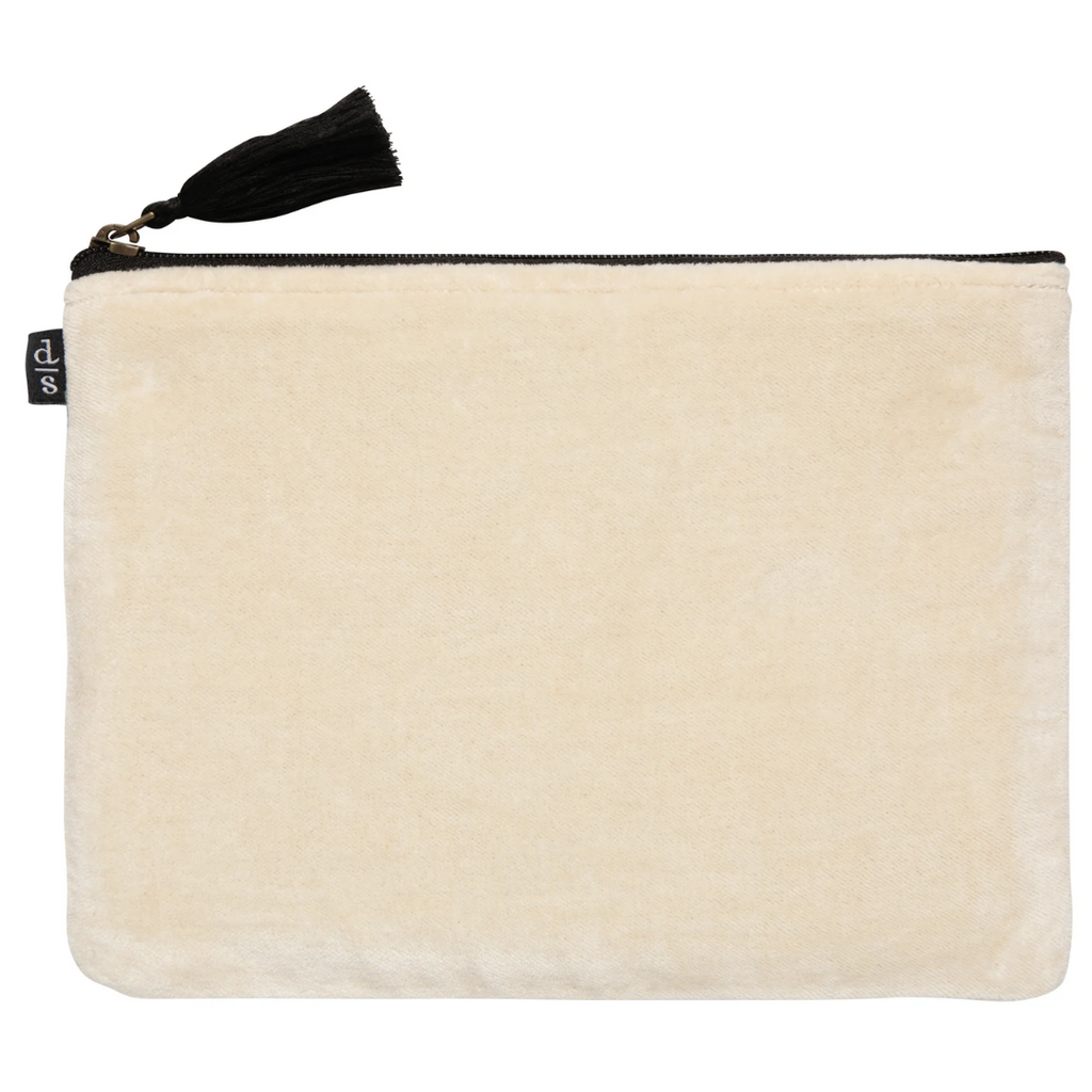 Dogwood Embroidered Large Flat Pouch - Freshie & Zero Studio Shop