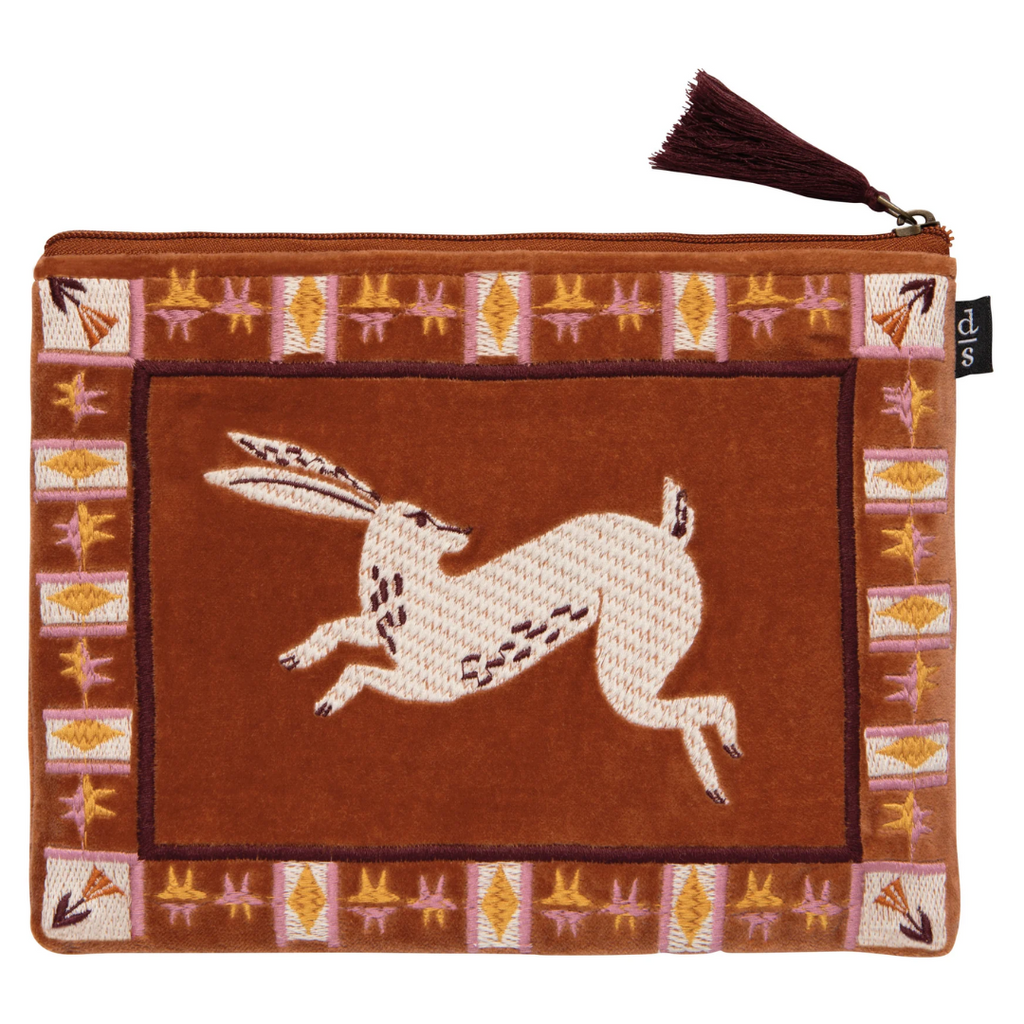 Folktale Embroidered Large Flat Pouch - Freshie & Zero Studio Shop