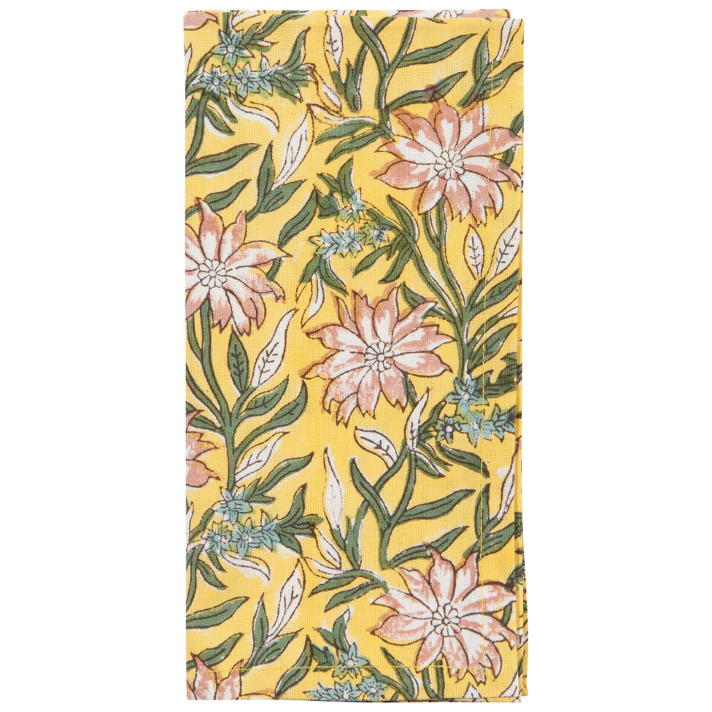 Clematis Block Print Napkins - Set of 4 - Freshie & Zero Studio Shop