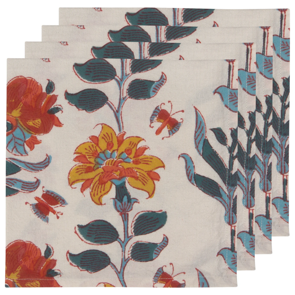 Marigold Block Print Napkins - Set of 4 - Freshie & Zero Studio Shop