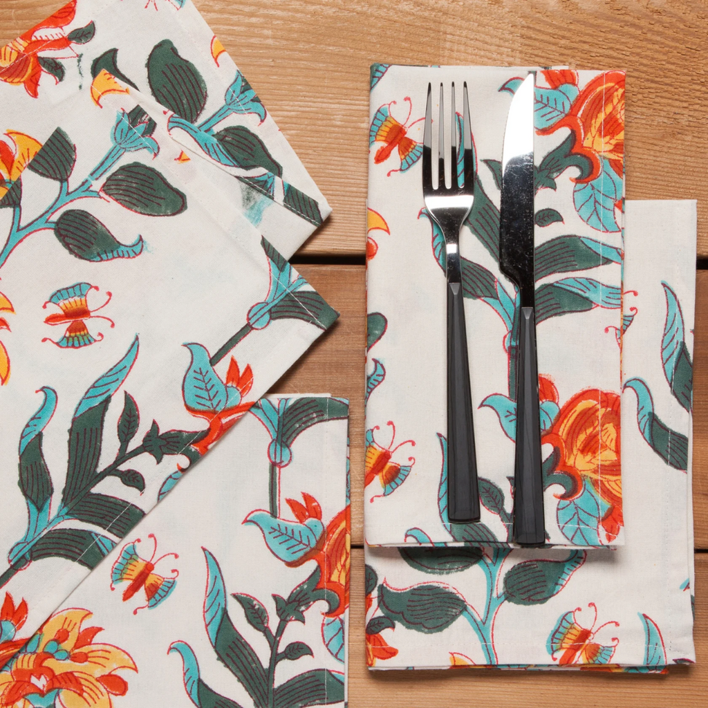 Marigold Block Print Napkins - Set of 4 - Freshie & Zero Studio Shop