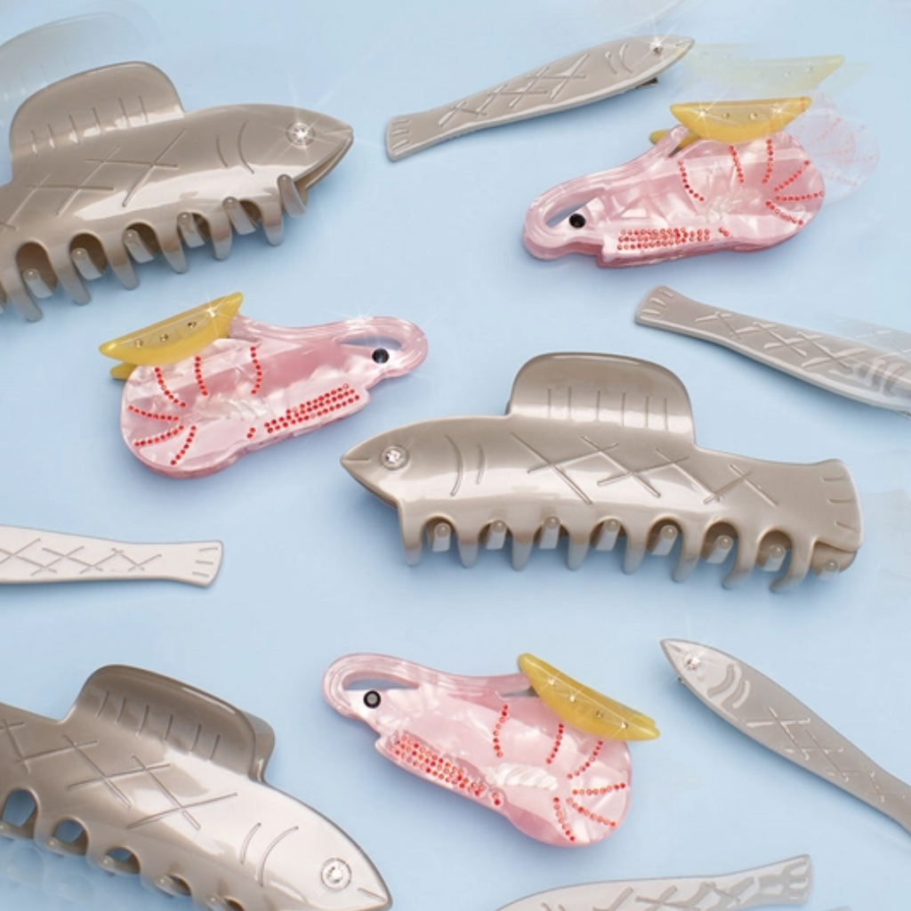 Rhinestone Cajun Shrimp Hair Claw by Winona Irene - Freshie & Zero Studio Shop