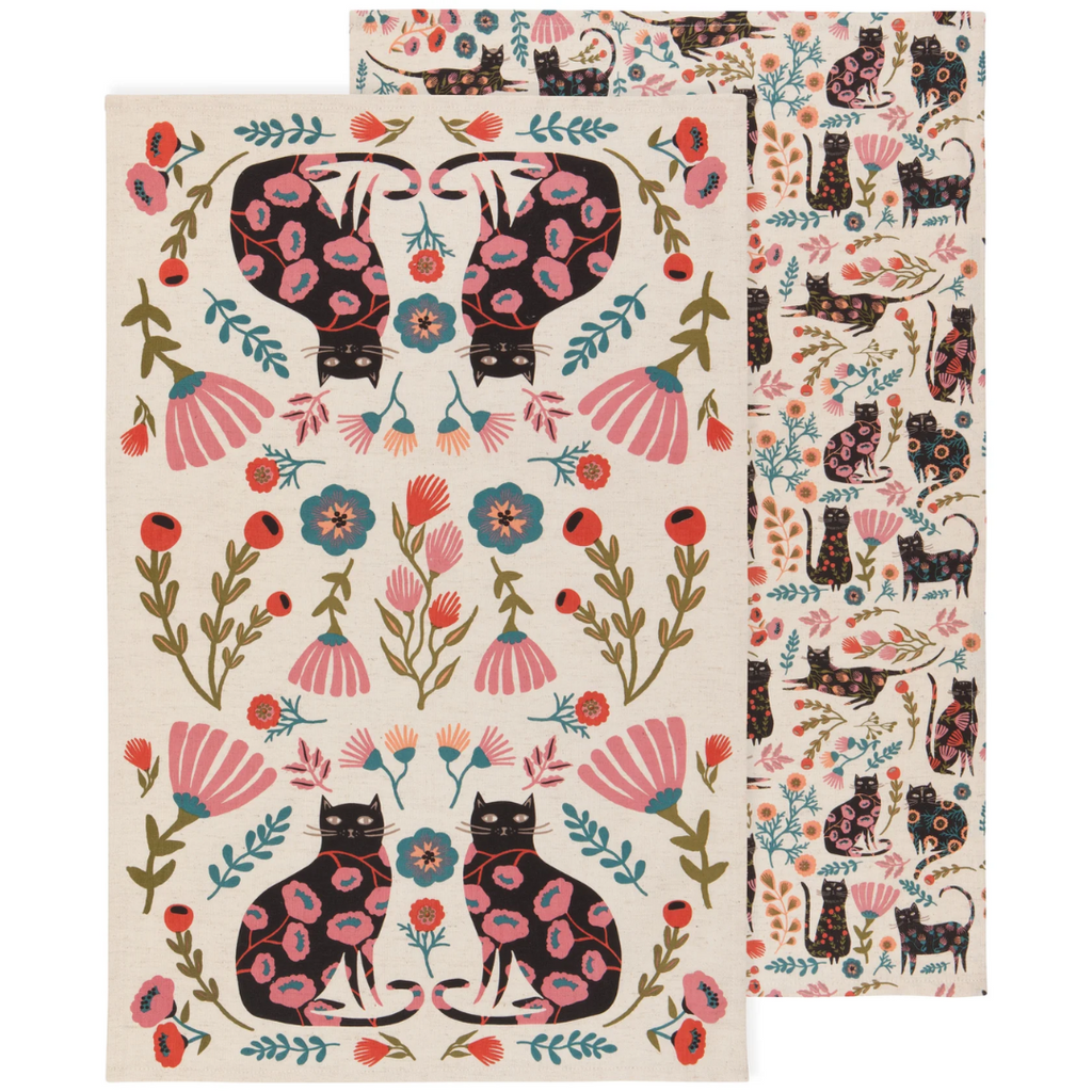 Catbloom Cotton Blend Dishtowel - Set of 2 - Freshie & Zero Studio Shop