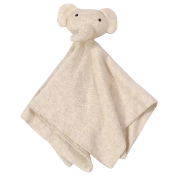 Organic Baby Lovey Blanket: Cream Elephant - Freshie & Zero Studio Shop