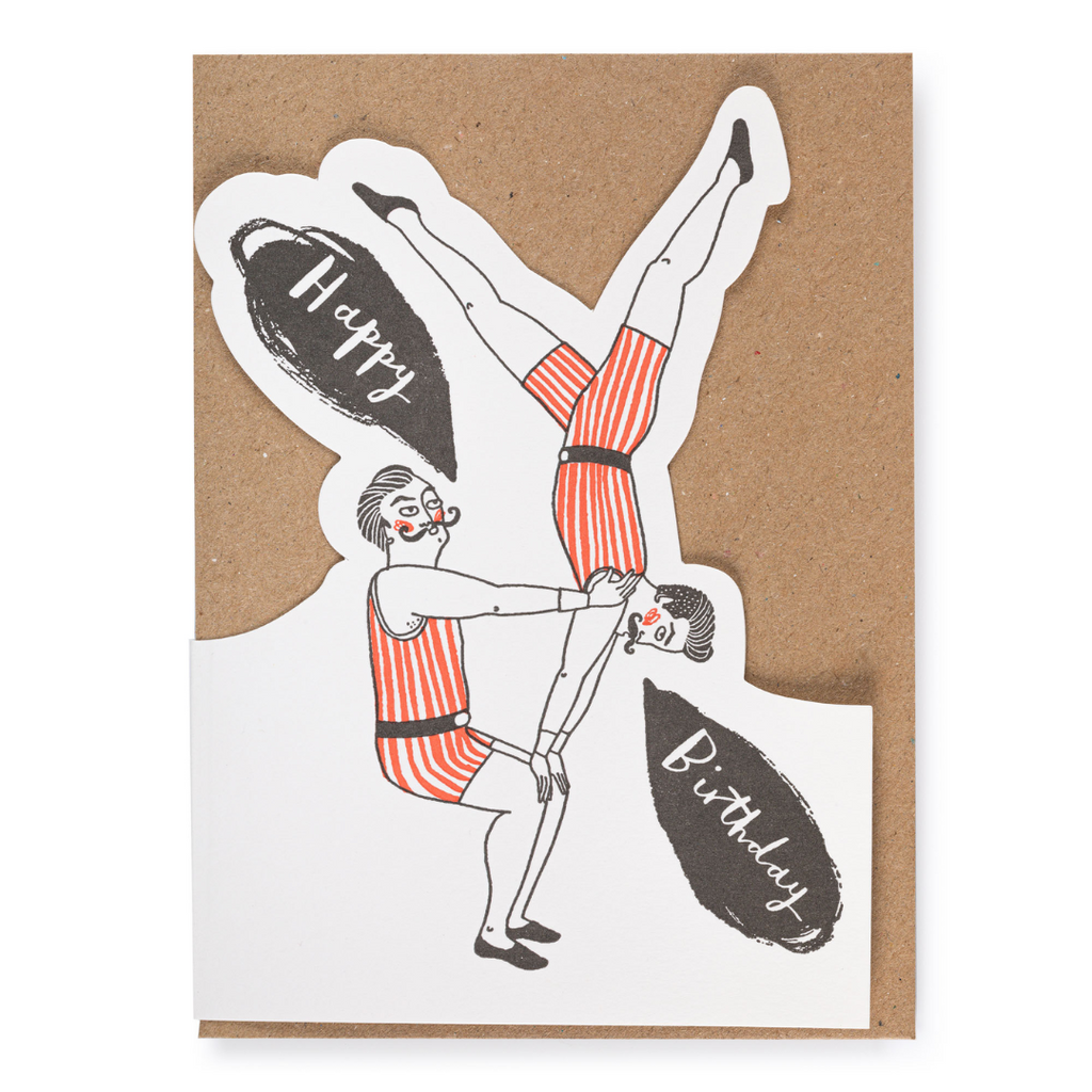 Acrobats Letterpress Birthday Card - Freshie & Zero Studio Shop
