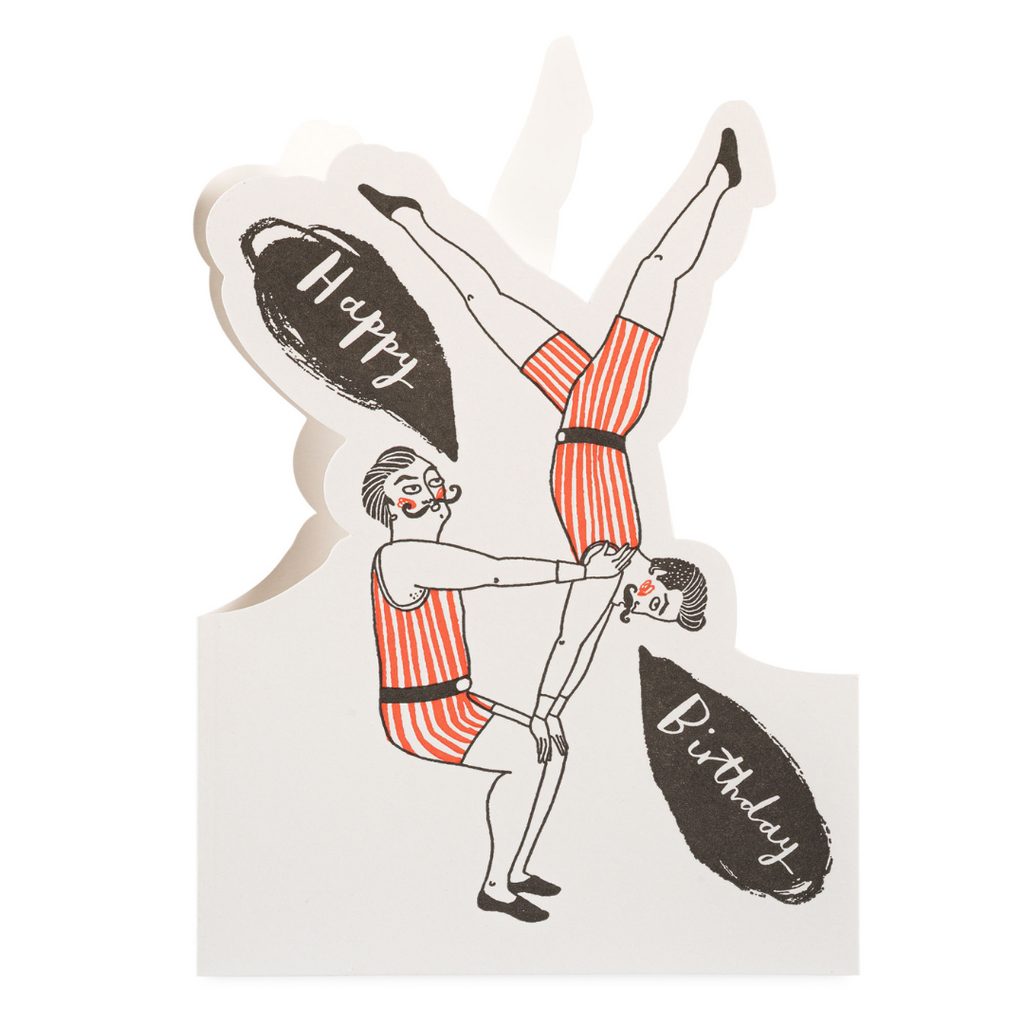 Acrobats Letterpress Birthday Card - Freshie & Zero Studio Shop