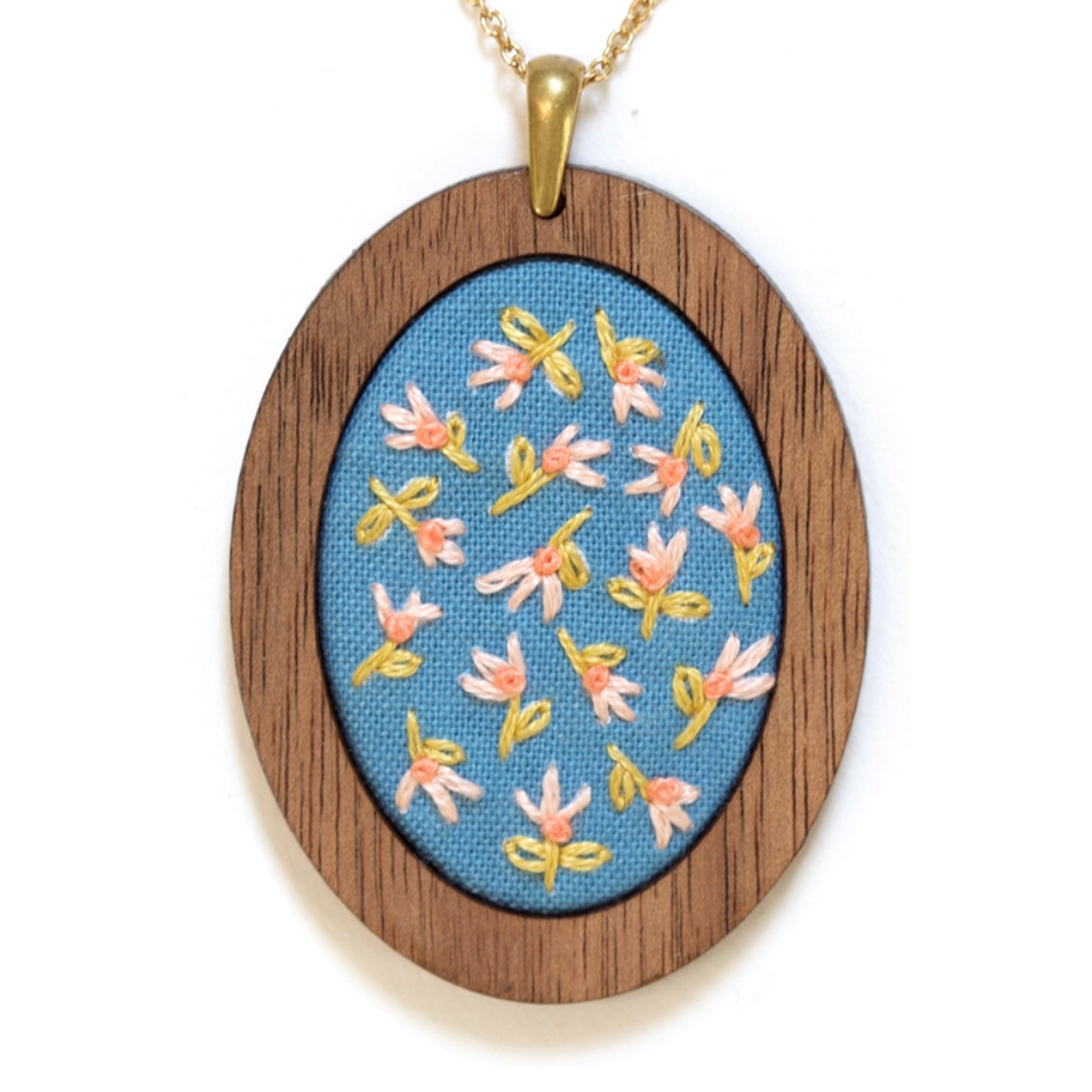 Embroidery Pendant Kit: Tiny Tulip | Beginner - Freshie & Zero Studio Shop
