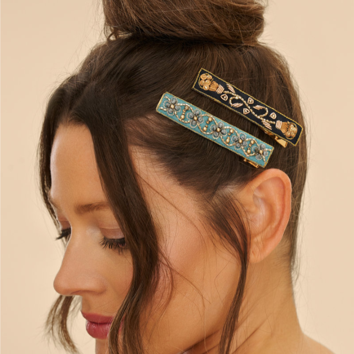 Powder Beaded Hair Clips: Set of 2 - Freshie & Zero Studio Shop