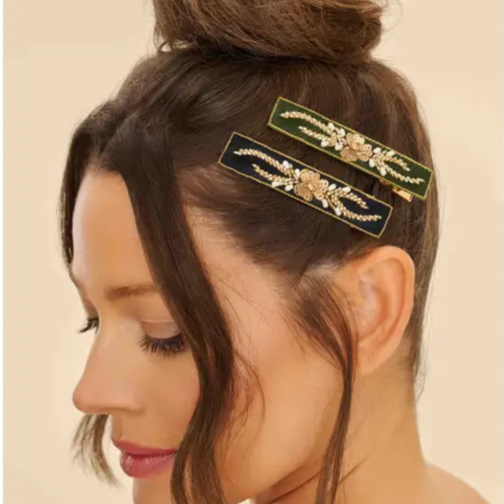 Powder Beaded Hair Clips: Set of 2 - Freshie & Zero Studio Shop