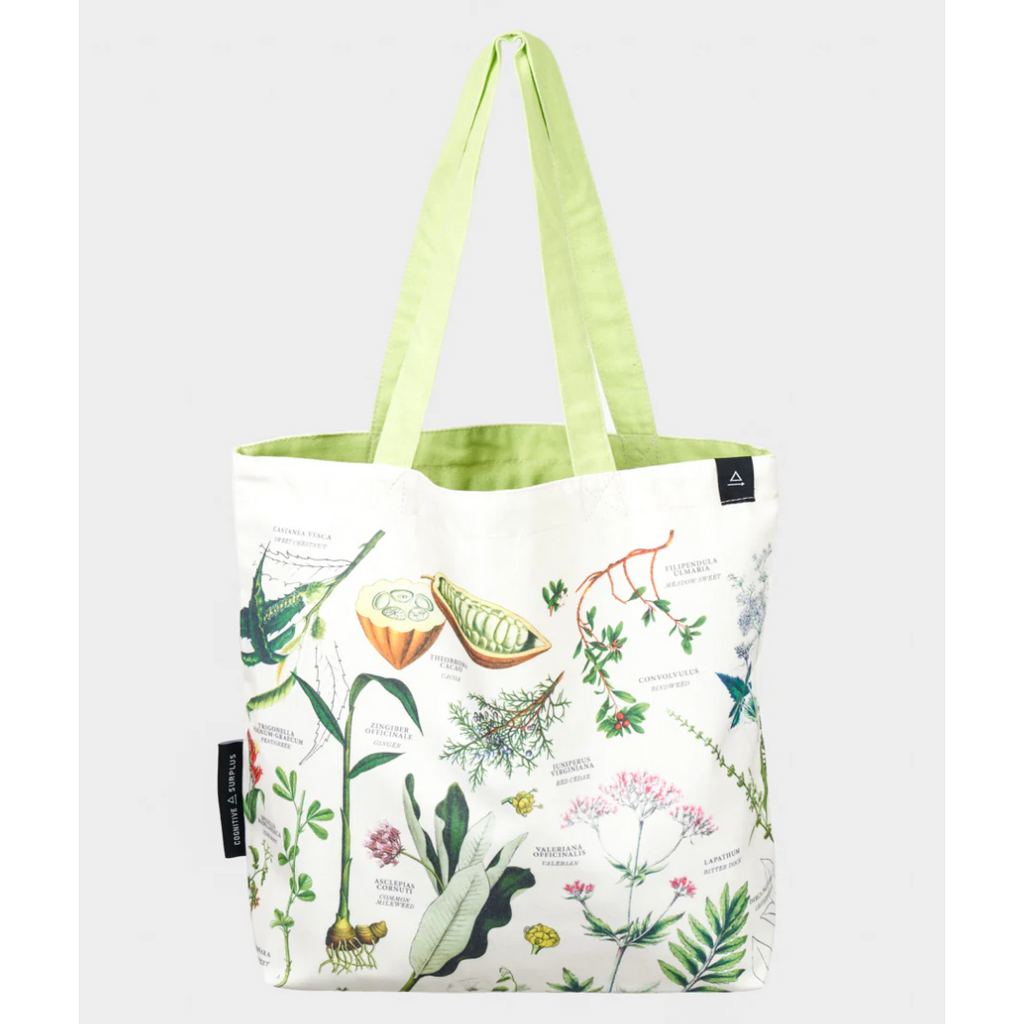 Medicinal Botany Reversible Canvas Tote Bag - Freshie & Zero Studio Shop