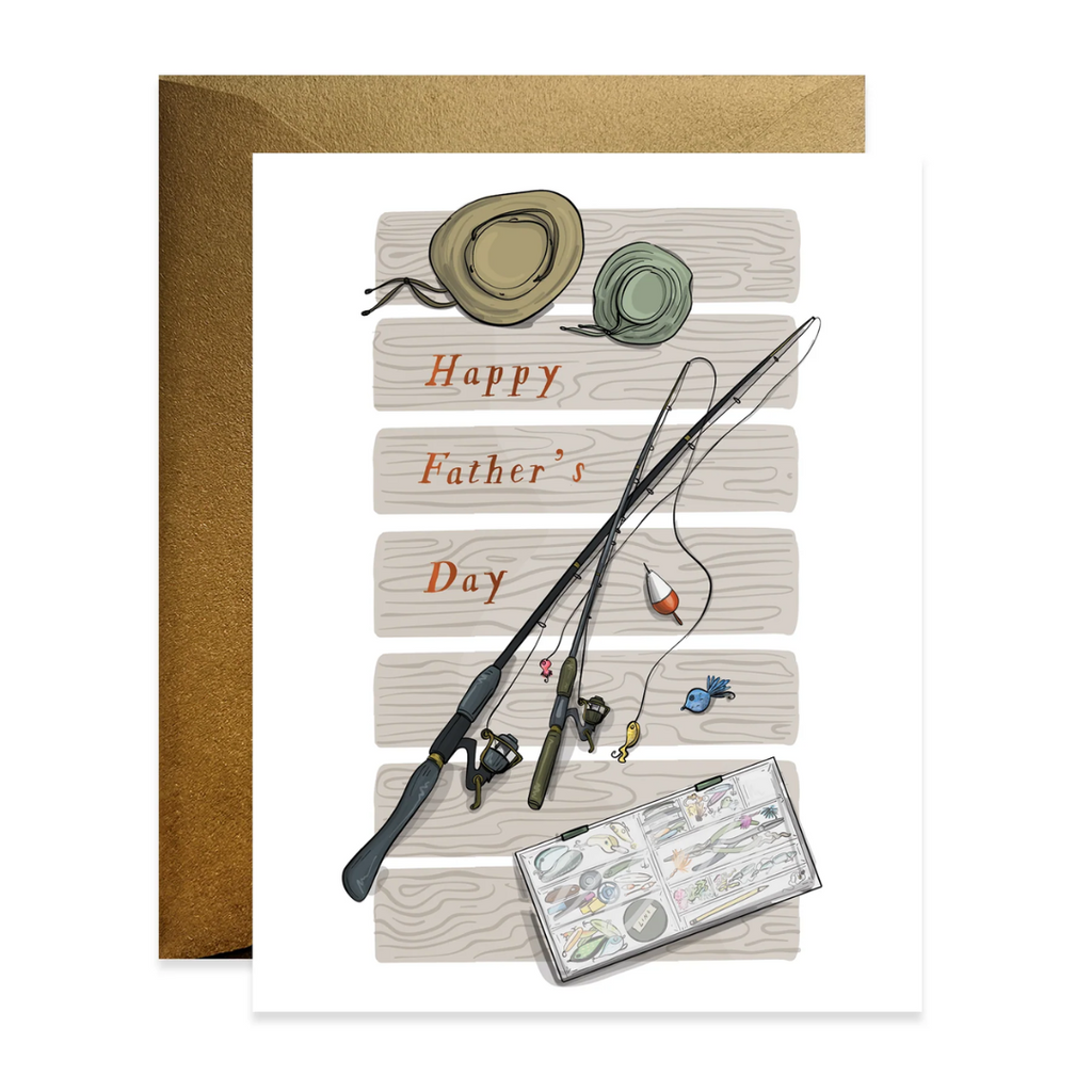 Fishing Rod Father's Day Card - Freshie & Zero Studio Shop