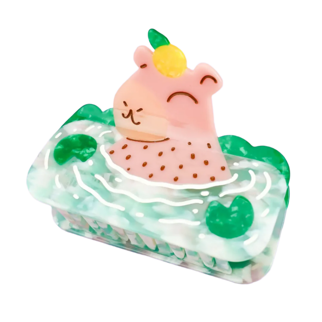 Cute Swimming Capybara XL Hair Claw - Freshie & Zero Studio Shop