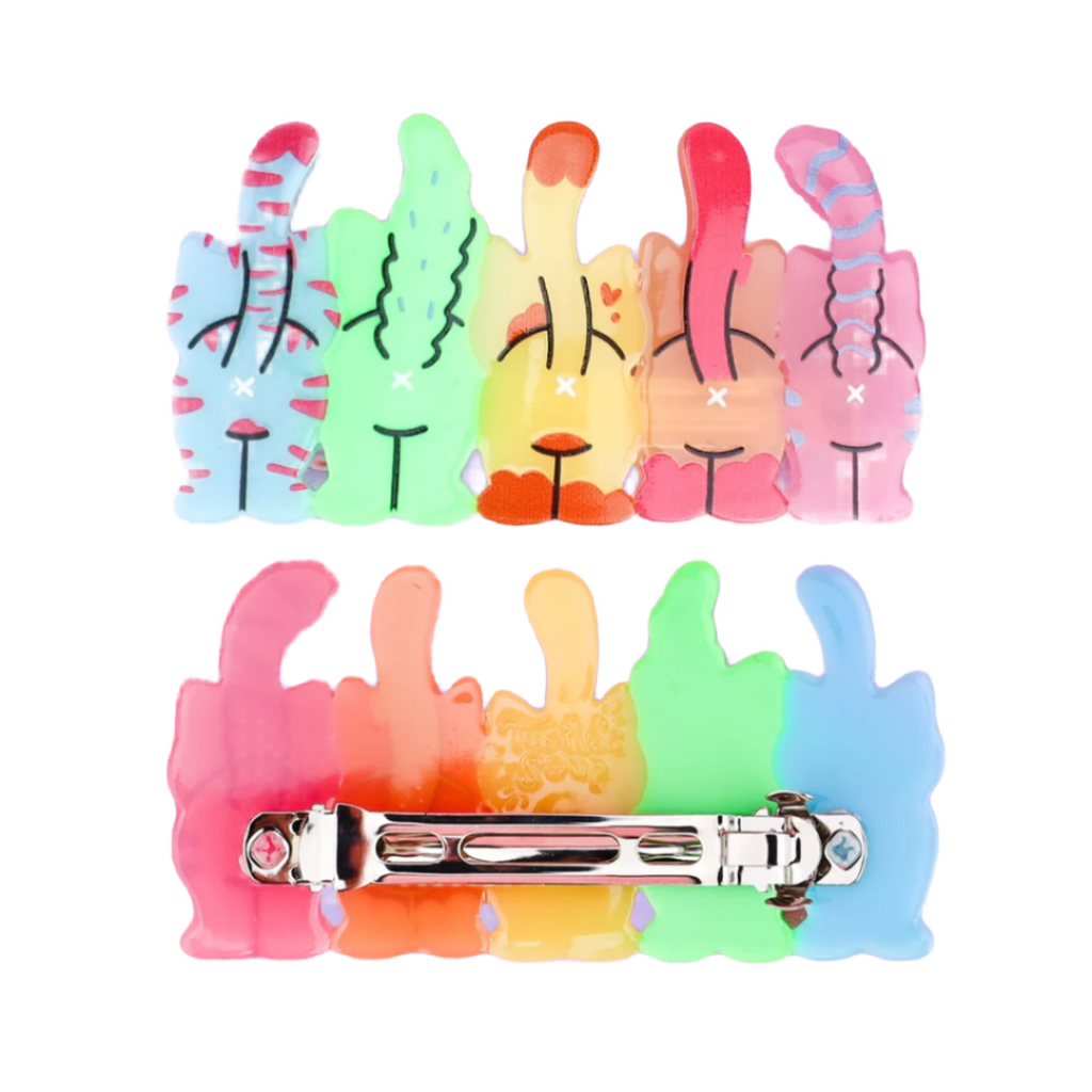 Silly Colorful Cats Hair Clips - Set of 2 - Freshie & Zero Studio Shop
