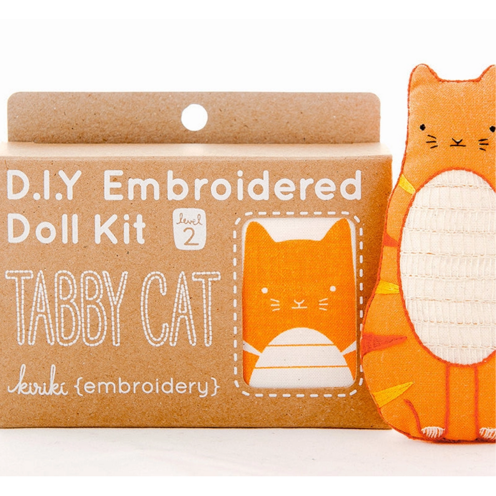Embroidery Mini Plush Kit, Tabby Cat | Level 1 - Freshie & Zero Studio Shop