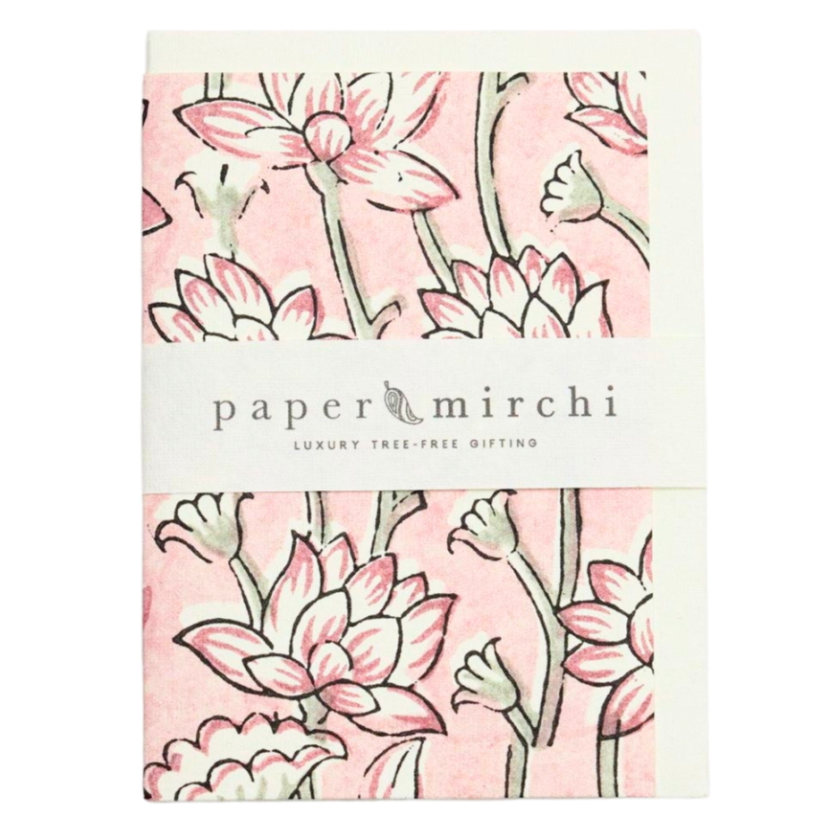 Lotus Pink Earth Hand Block Printed Greeting Card - Freshie & Zero Studio Shop