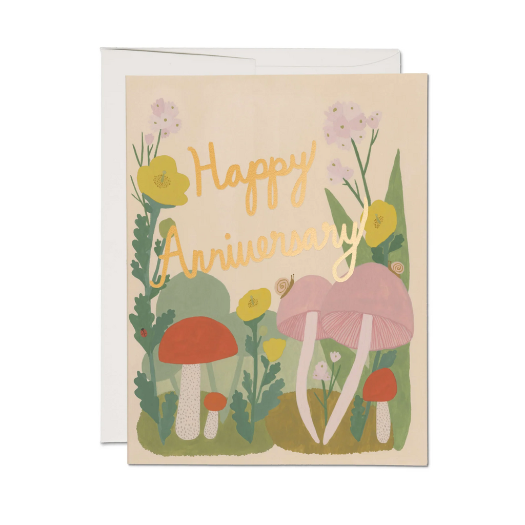 Woodland Anniversary Gold Foiled Greeting Card - Freshie & Zero Studio Shop