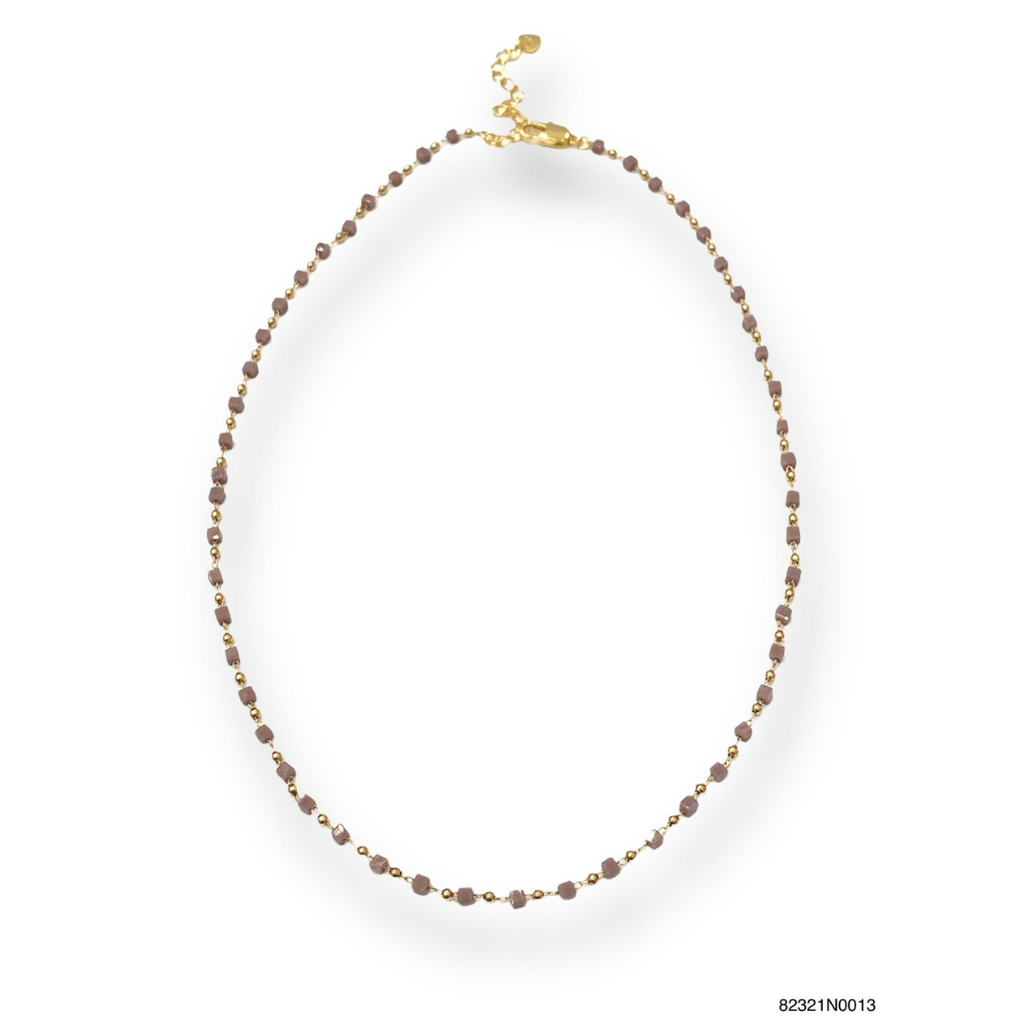Ivy Square Lilac Beaded Short Necklace - Freshie & Zero Studio Shop