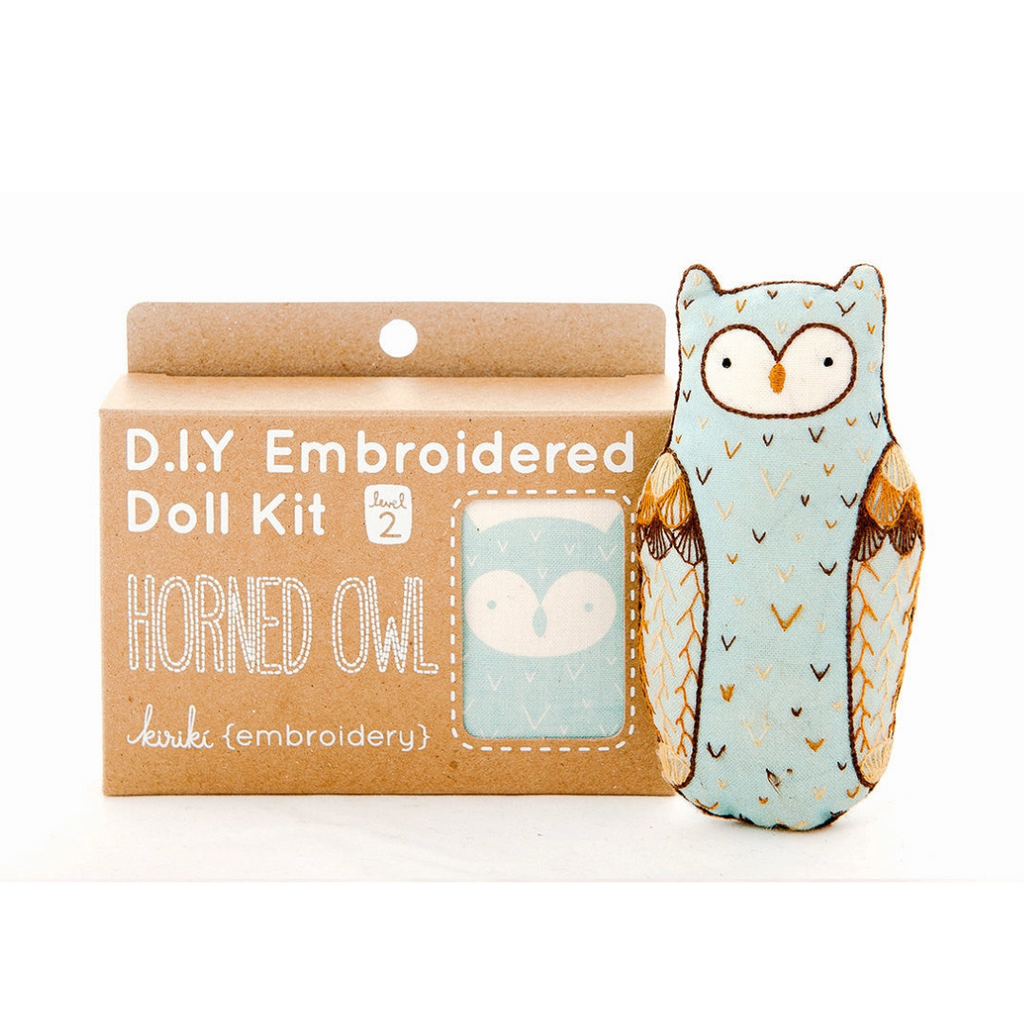 Embroidery Mini Plush Kit - Horned Owl | Level 2 - Freshie & Zero Studio Shop