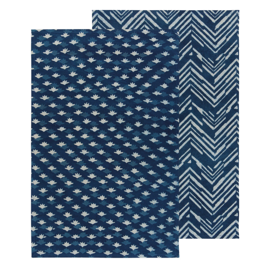 Inlet Block Print Dishtowel by Danica - Set of 2 - Freshie & Zero Studio Shop