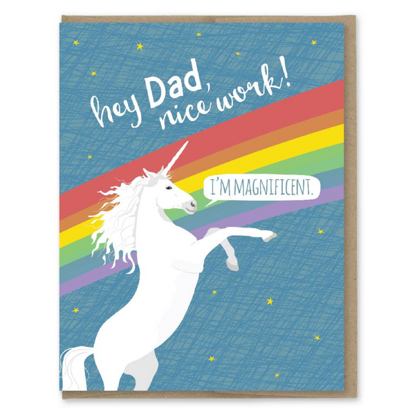 Magnificent Dad Unicorn Father's Day Card - Freshie & Zero Studio Shop