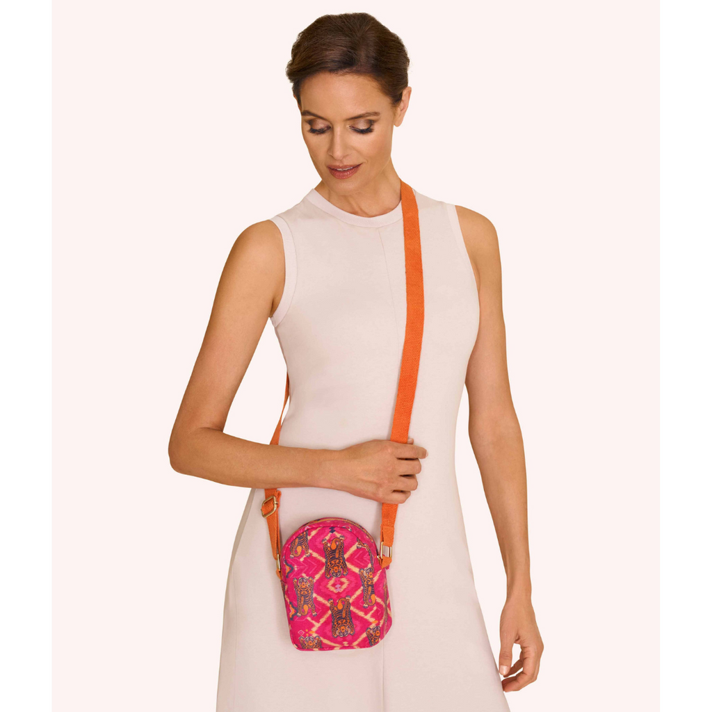Canvas Crossbody Bag - Fuchsia Tigers - Freshie & Zero Studio Shop