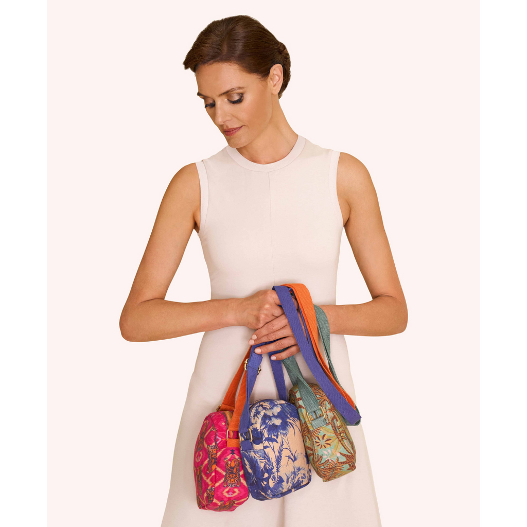 Canvas Crossbody Bag - Fuchsia Tigers - Freshie & Zero Studio Shop