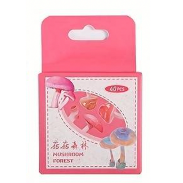 Little Box of Kawaii Paper Stickers: Mushroom Forest Pink - Freshie & Zero Studio Shop