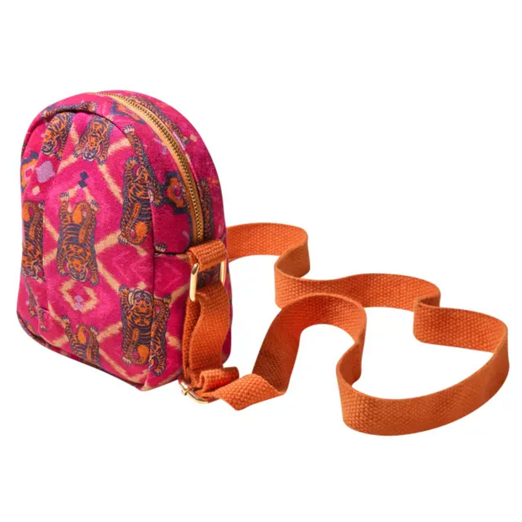 Canvas Crossbody Bag - Fuchsia Tigers - Freshie & Zero Studio Shop
