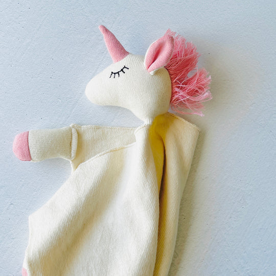 Organic Baby Lovey Blanket: Unicorn - Freshie & Zero Studio Shop