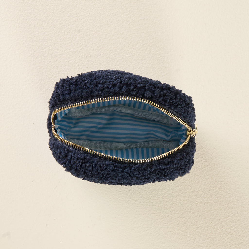 Square Teddy Pouch - Floral Navy - Freshie & Zero Studio Shop