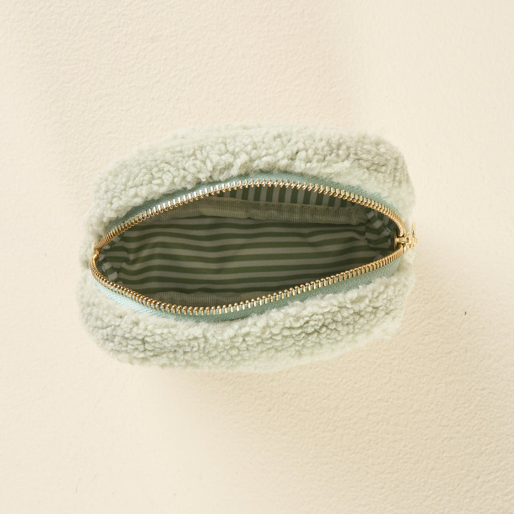 Square Teddy Pouch - Floral Sage - Freshie & Zero Studio Shop