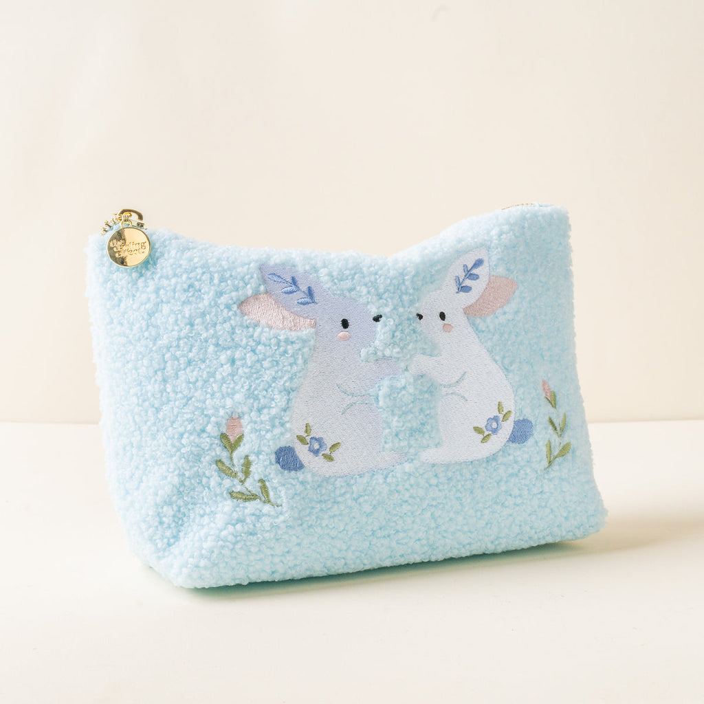 Teddy Pouch - Bunnies on Blue - Freshie & Zero Studio Shop