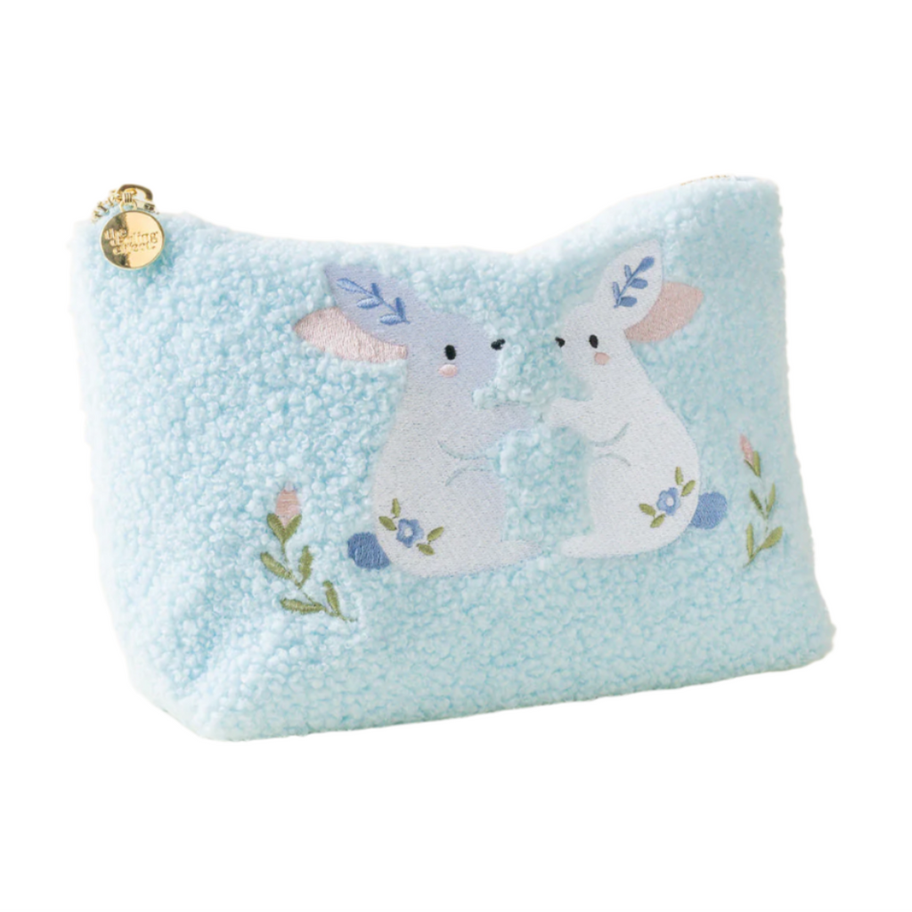 Teddy Pouch - Bunnies on Blue - Freshie & Zero Studio Shop