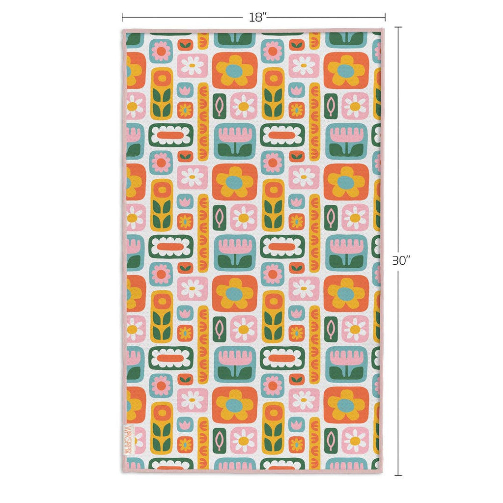 Daisies & Rainbows Microfiber Kitchen Towel - Freshie & Zero Studio Shop