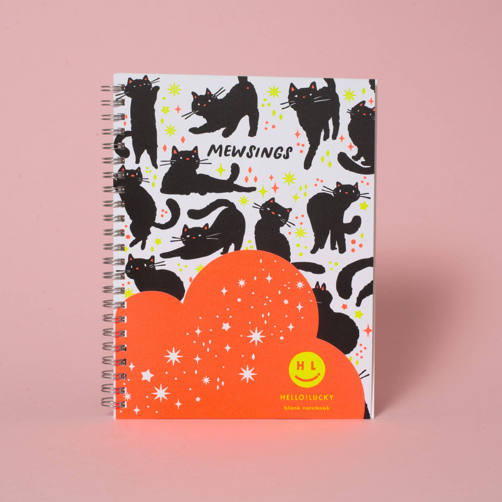 Mewsings Cat Letterpress Blank Notebook - Freshie & Zero Studio Shop