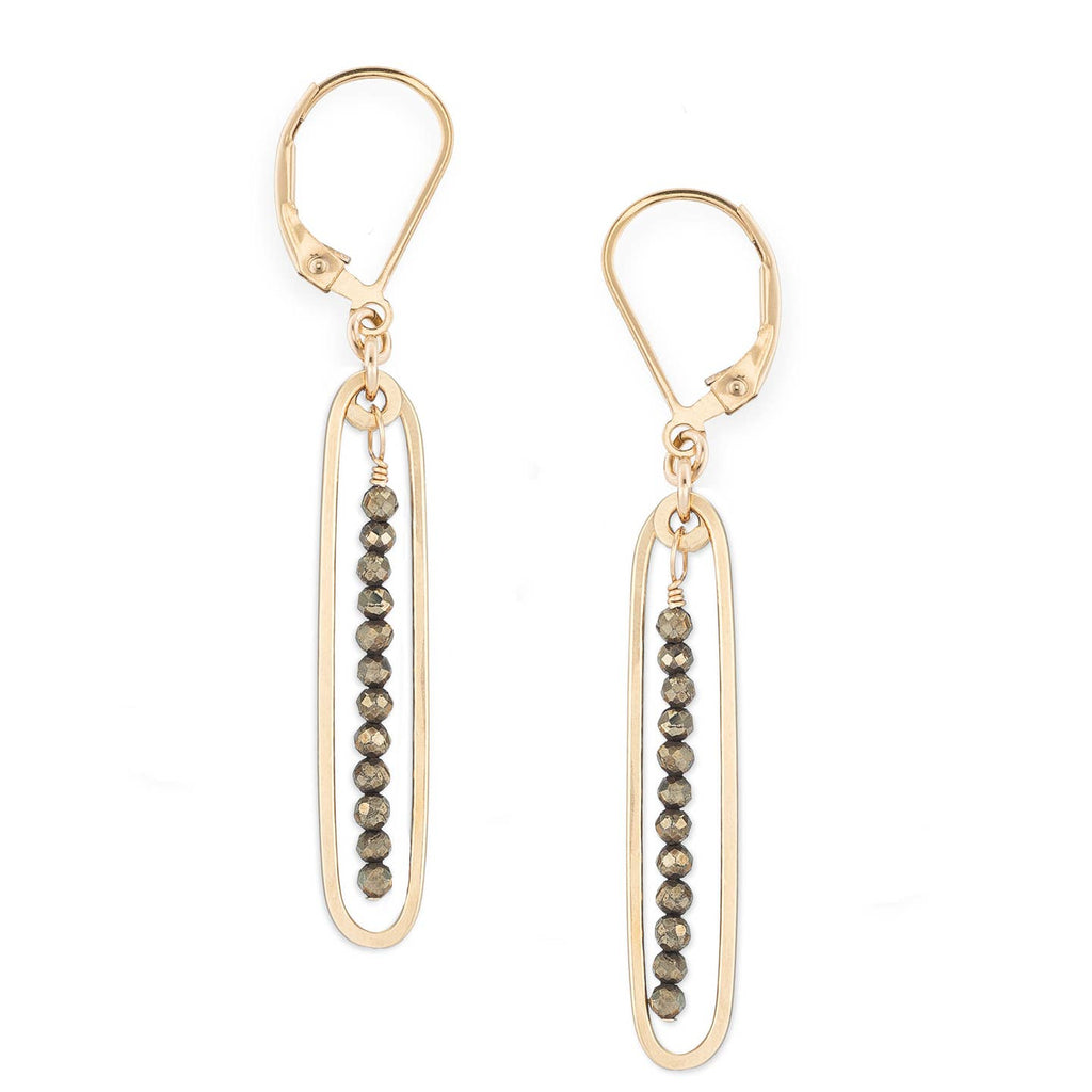 lyric earrings with pyrite - Freshie & Zero Studio Shop
