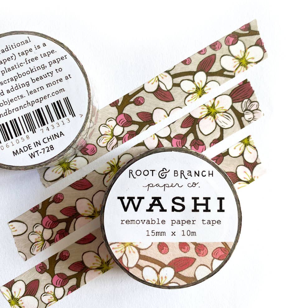 Cherry Blossom Floral Washi Tape - Freshie & Zero Studio Shop