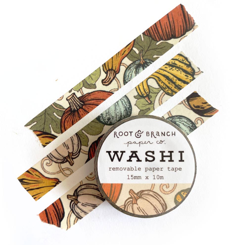 Pumpkin + Gourds Fall Washi Tape - Freshie & Zero Studio Shop