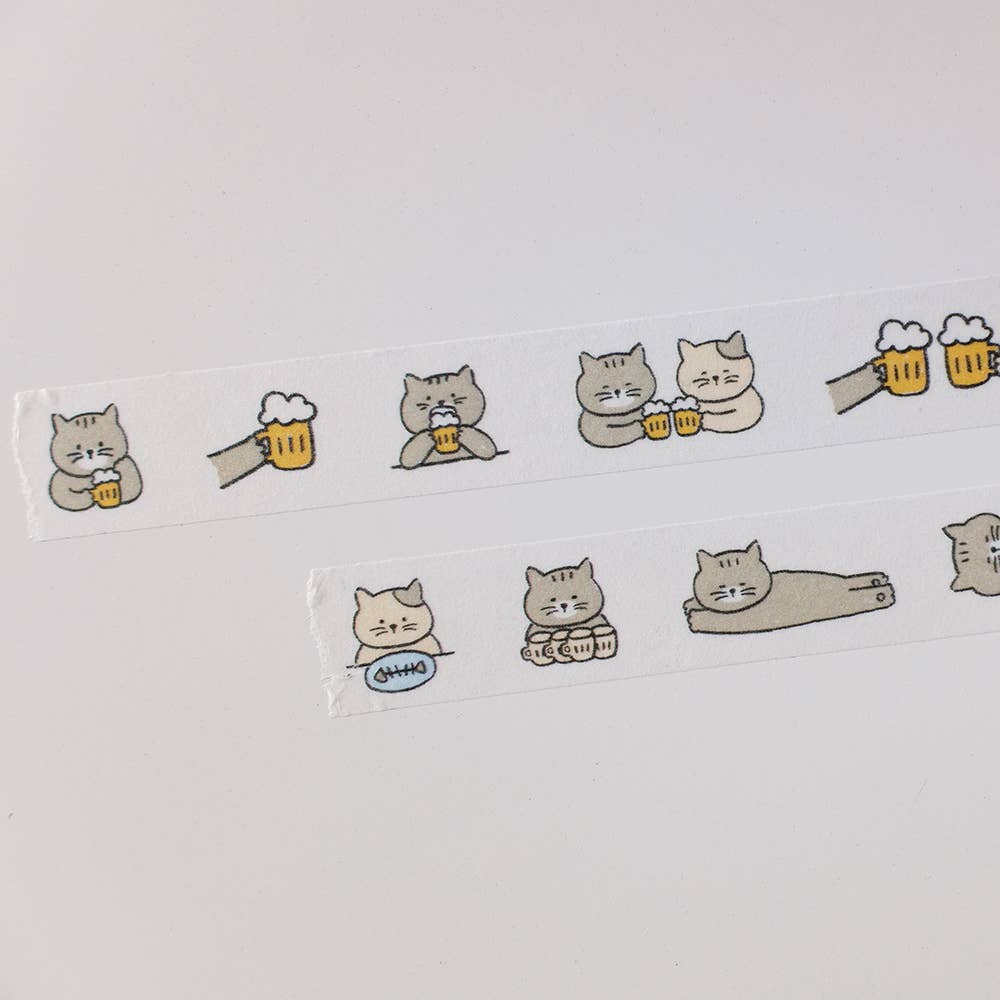 Washi Tape: Beer Cats - Freshie & Zero Studio Shop