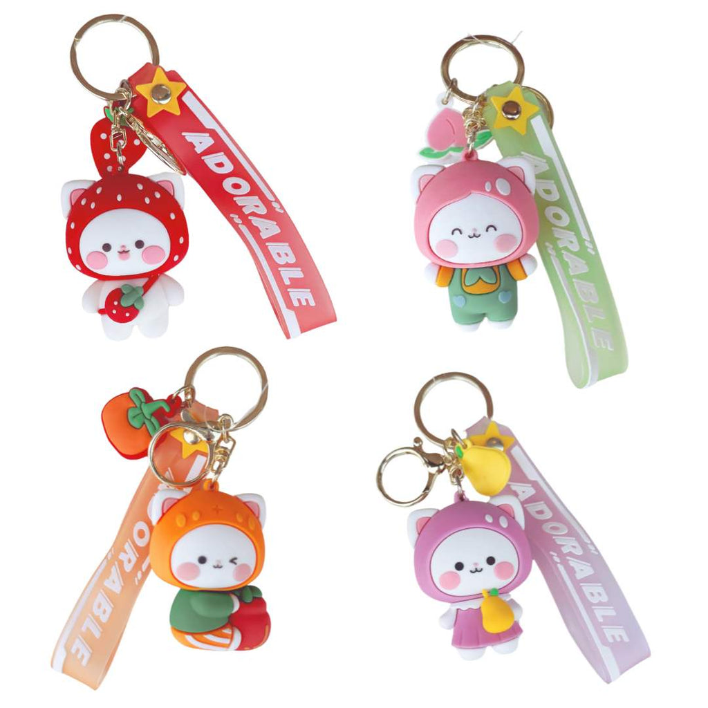 Fruity Cats Kawaii Keychains - Freshie & Zero Studio Shop