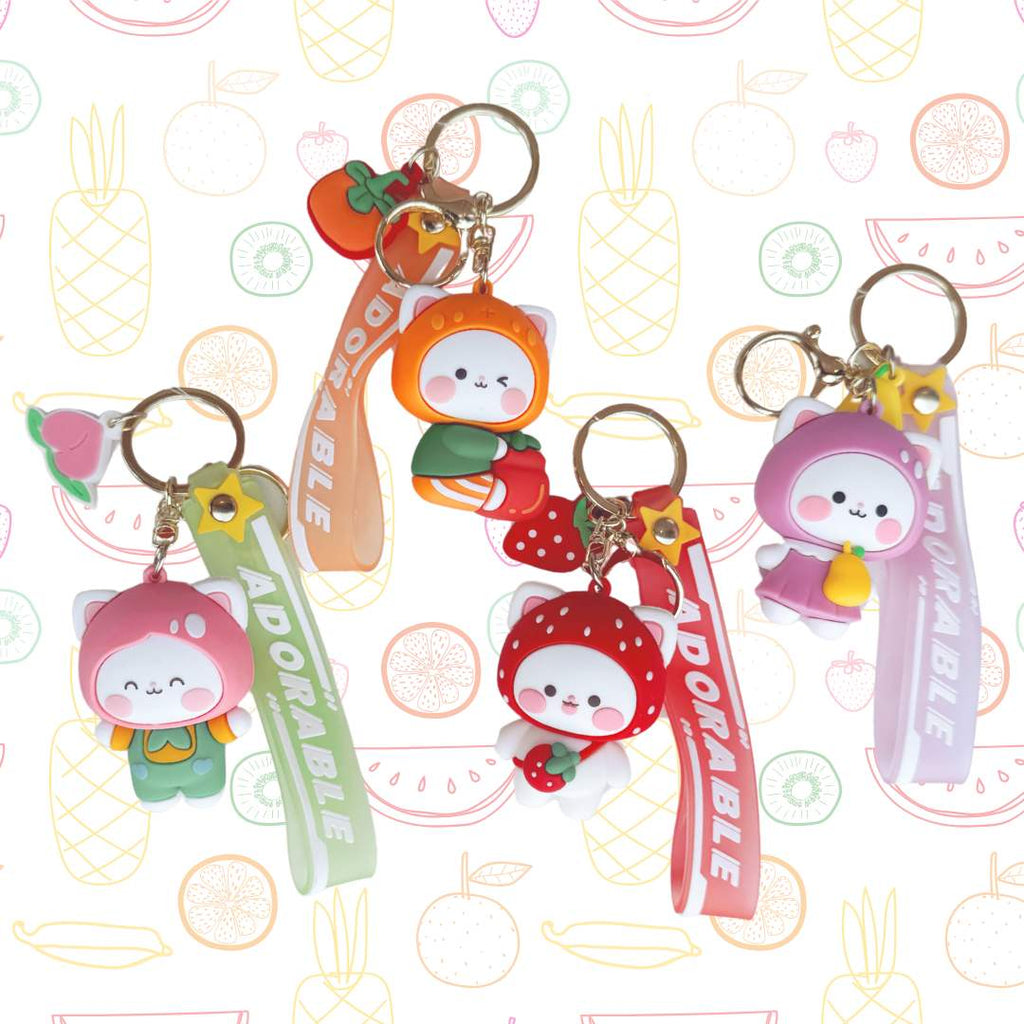 Fruity Cats Kawaii Keychains - Freshie & Zero Studio Shop