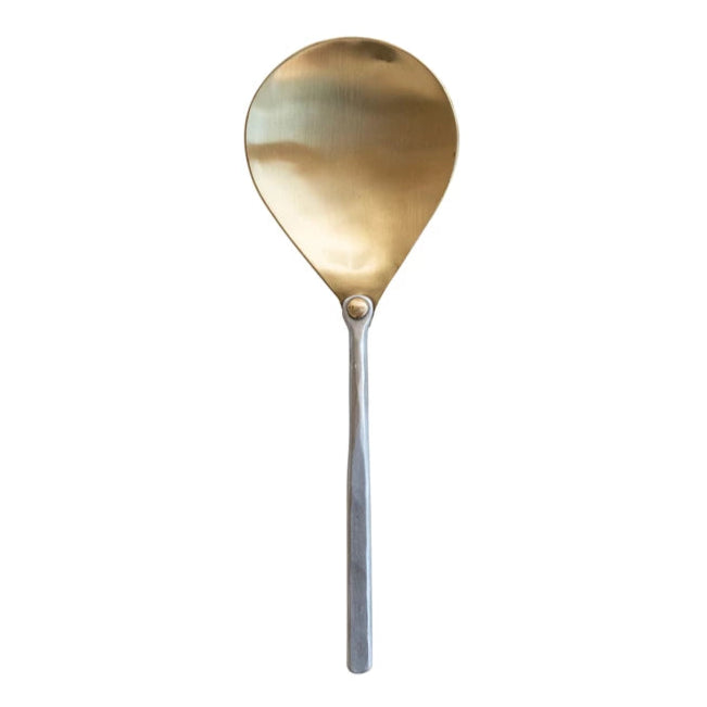 Hammered Brass and Aluminum Serving Spoon - Freshie & Zero Studio Shop