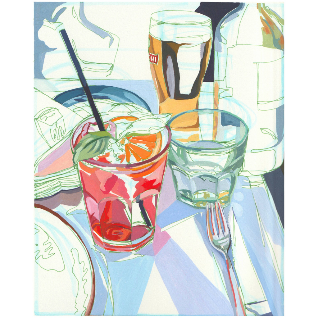 Anissa Riviere 8x10 Signed Art Print: Cocktails in Italy - Freshie & Zero Studio Shop