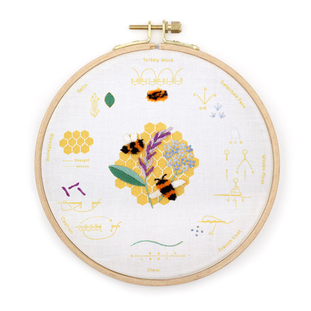 Embroidery Sampler Kit: Honeybees - Freshie & Zero Studio Shop