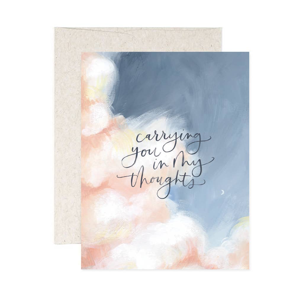 In My Thoughts Clouds Sympathy Greeting Card - Freshie & Zero Studio Shop