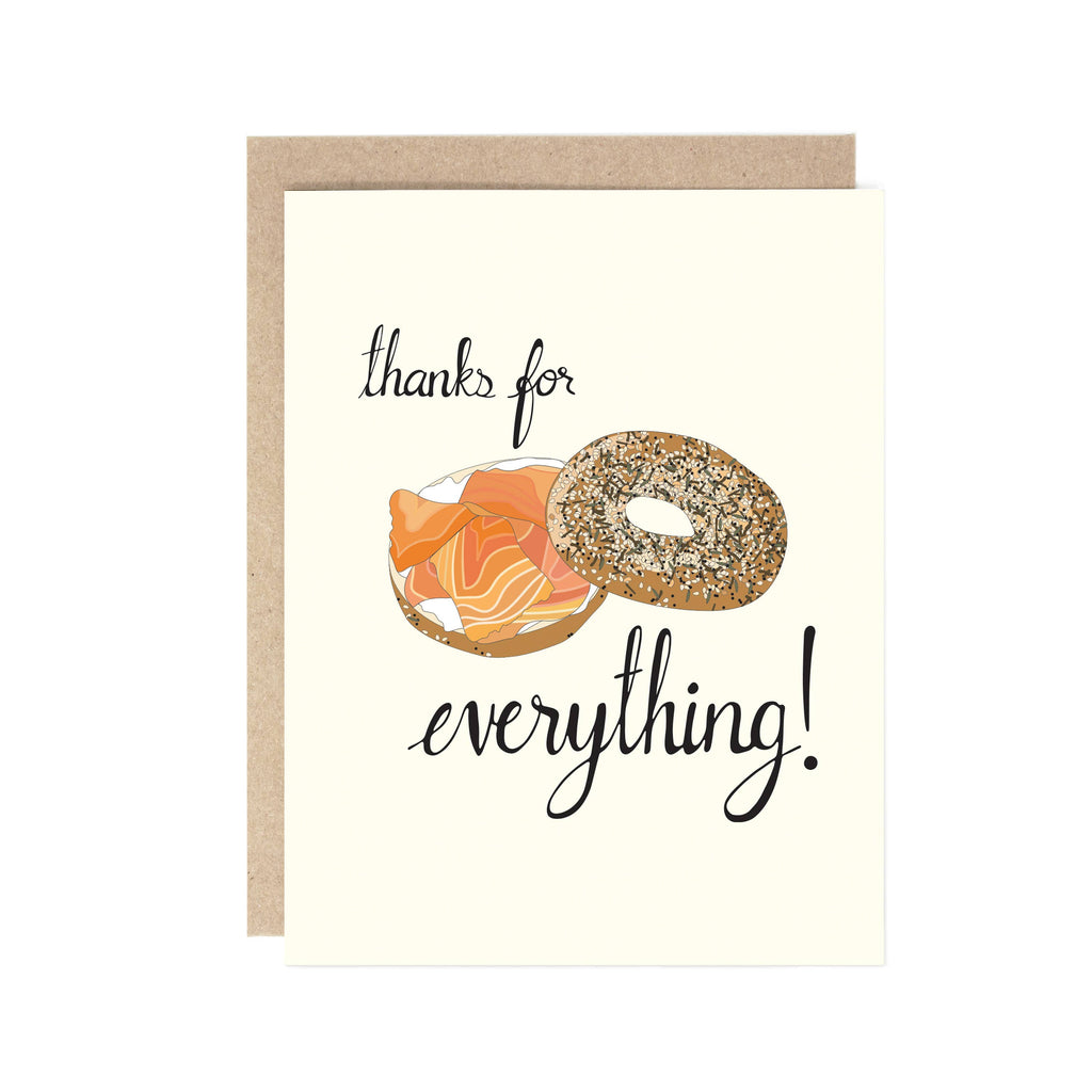 Thanks for Everything Bagel Card - Freshie & Zero Studio Shop